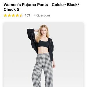 Black Check target pajama pants